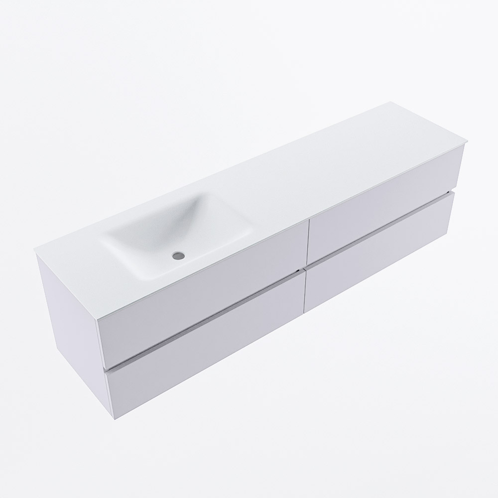 MONDIAZ VICA 180cm mueble de baño Cale 4 cajones. Lavabo CLOUD Izquierda sin orificio, color Talc. 6 MONDIAZ VICA 180cm mueble de baño Cale 4 cajones. Lavabo CLOUD Izquierda sin orificio, color Talc. - Imagen 6