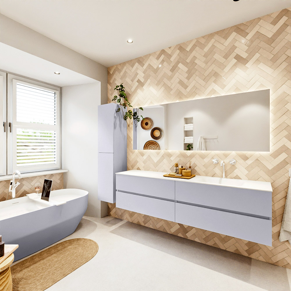 MONDIAZ VICA 190cm mueble de baño Cale 4 cajones. Lavabo CLOUD Derecho 1 orificio, color Talc. 4 MONDIAZ VICA 190cm mueble de baño Cale 4 cajones. Lavabo CLOUD Derecho 1 orificio, color Talc. - Imagen 4