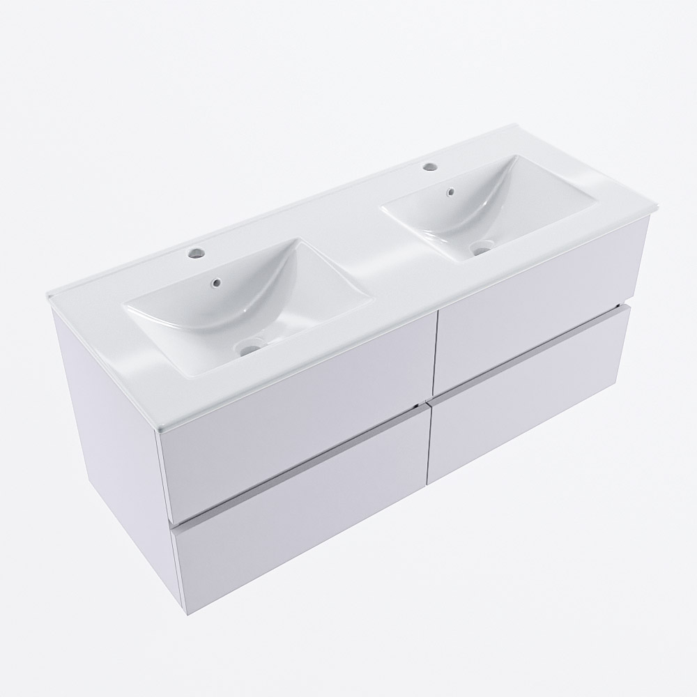 MONDIAZ VICA 120cm mueble de baño Cale 4 cajones. Lavabo DENIA Doble 2 orificios, color Blanco brillo. 6 MONDIAZ VICA 120cm mueble de baño Cale 4 cajones. Lavabo DENIA Doble 2 orificios, color Blanco brillo. - Imagen 6