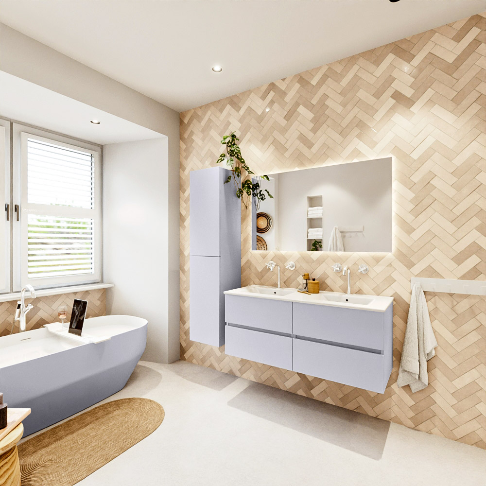 MONDIAZ VICA 120cm mueble de baño Cale 4 cajones. Lavabo DENIA Doble 2 orificios, color Blanco brillo. 4 MONDIAZ VICA 120cm mueble de baño Cale 4 cajones. Lavabo DENIA Doble 2 orificios, color Blanco brillo. - Imagen 4