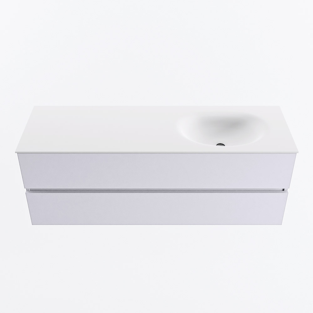 MONDIAZ VICA 140cm mueble de baño Cale 2 cajones. Lavabo MOON Derecho 1 orificio, color Talc. 5 MONDIAZ VICA 140cm mueble de baño Cale 2 cajones. Lavabo MOON Derecho 1 orificio, color Talc. - Imagen 5