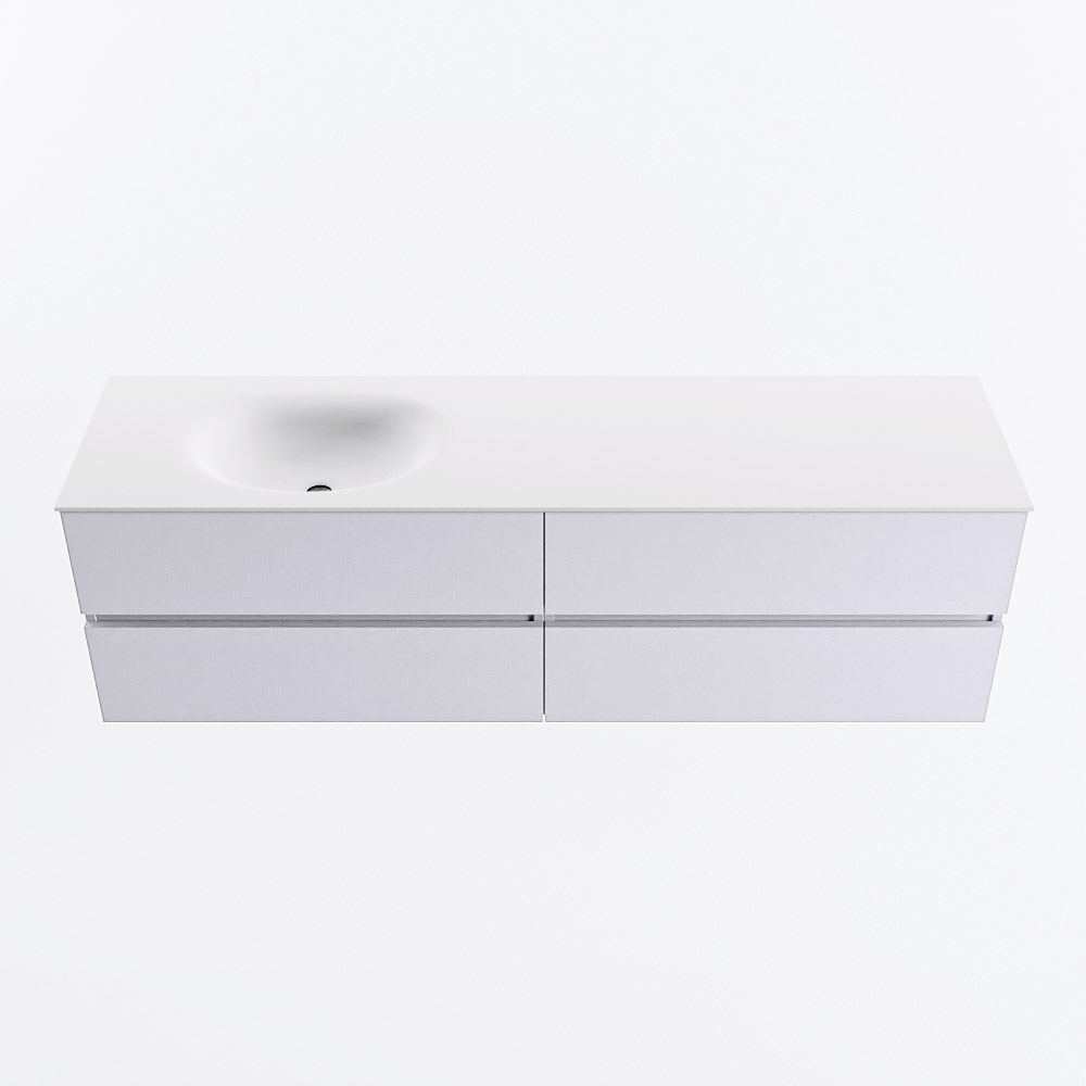 MONDIAZ VICA 170cm mueble de baño Cale 4 cajones. Lavabo MOON Izquierda 1 orificio, color Talc. 5 MONDIAZ VICA 170cm mueble de baño Cale 4 cajones. Lavabo MOON Izquierda 1 orificio, color Talc. - Imagen 5