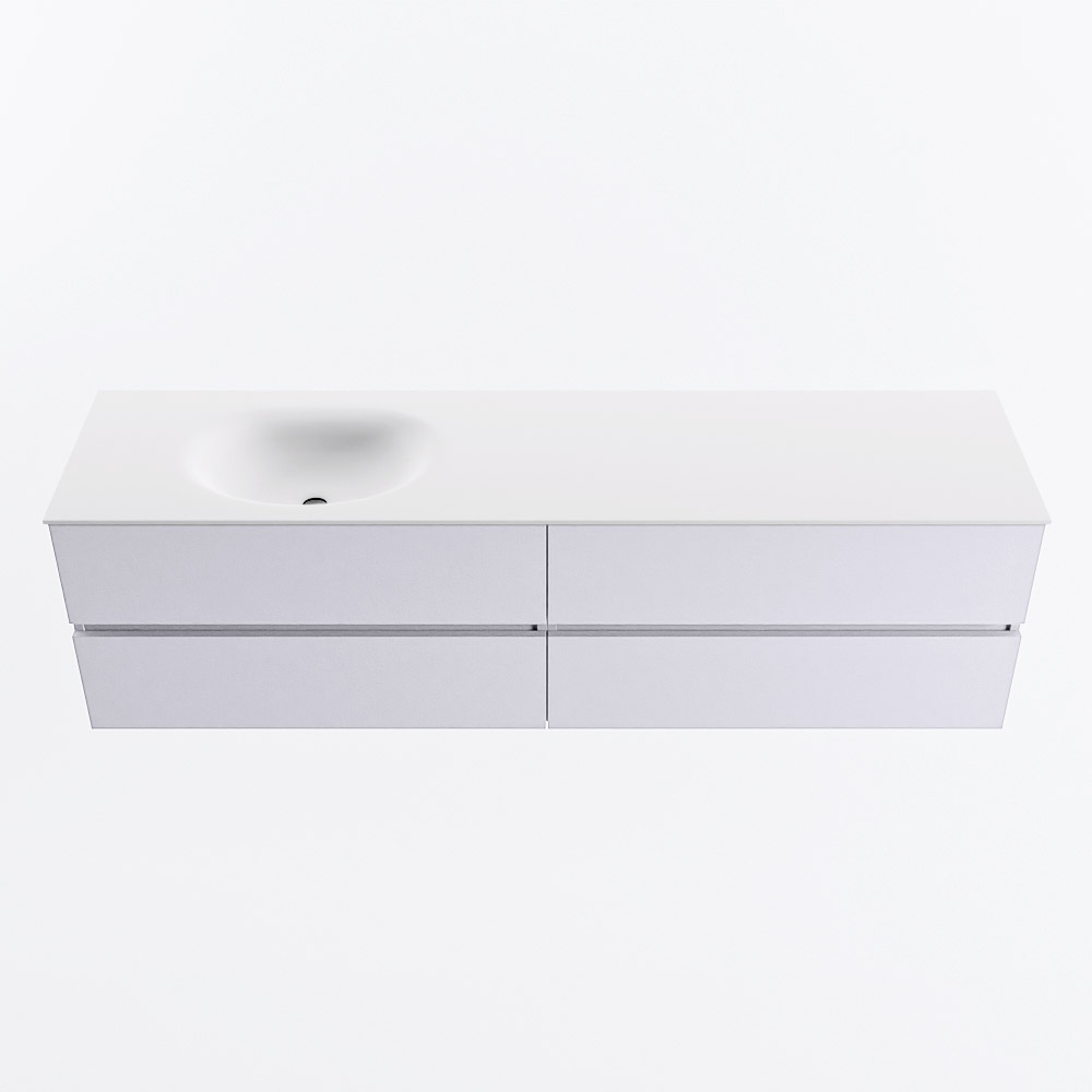MONDIAZ VICA 180cm mueble de baño Cale 4 cajones. Lavabo MOON Izquierda 1 orificio, color Talc. 5 MONDIAZ VICA 180cm mueble de baño Cale 4 cajones. Lavabo MOON Izquierda 1 orificio, color Talc. - Imagen 5