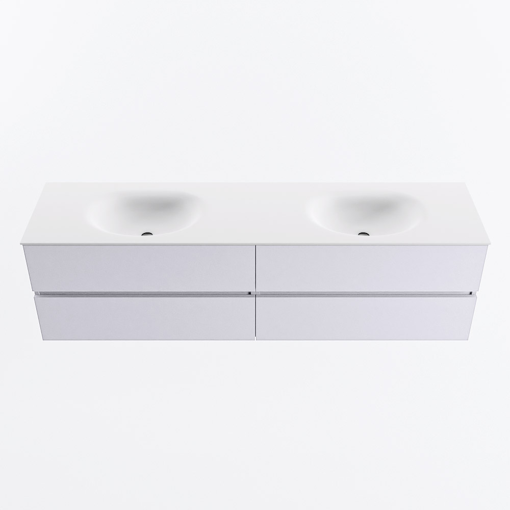 MONDIAZ VICA 180cm mueble de baño Cale 4 cajones. Lavabo MOON Doble 2 orificios, color Talc. 5 MONDIAZ VICA 180cm mueble de baño Cale 4 cajones. Lavabo MOON Doble 2 orificios, color Talc. - Imagen 5