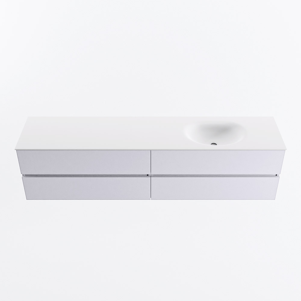 MONDIAZ VICA 200cm mueble de baño Cale 4 cajones. Lavabo MOON Derecho 1 orificio, color Talc. 5 MONDIAZ VICA 200cm mueble de baño Cale 4 cajones. Lavabo MOON Derecho 1 orificio, color Talc. - Imagen 5