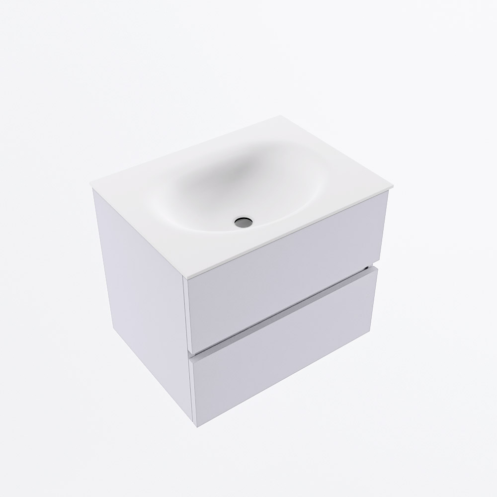 MONDIAZ VICA 60cm mueble de baño Cale 2 cajones. Lavabo MOON Centro sin orificio, color Talc. 6 MONDIAZ VICA 60cm mueble de baño Cale 2 cajones. Lavabo MOON Centro sin orificio, color Talc. - Imagen 6