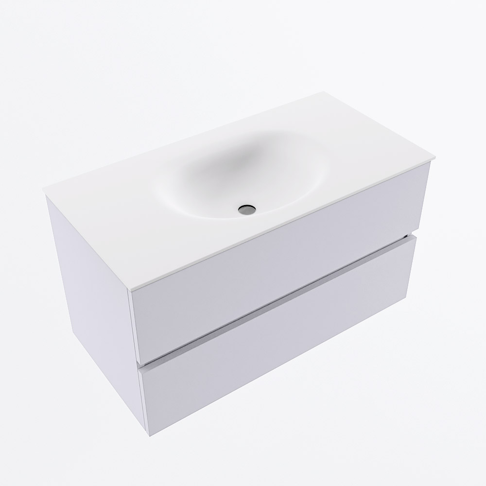 MONDIAZ VICA 90cm mueble de baño Cale 2 cajones. Lavabo MOON Centro 1 orificio, color Talc. 6 MONDIAZ VICA 90cm mueble de baño Cale 2 cajones. Lavabo MOON Centro 1 orificio, color Talc. - Imagen 6