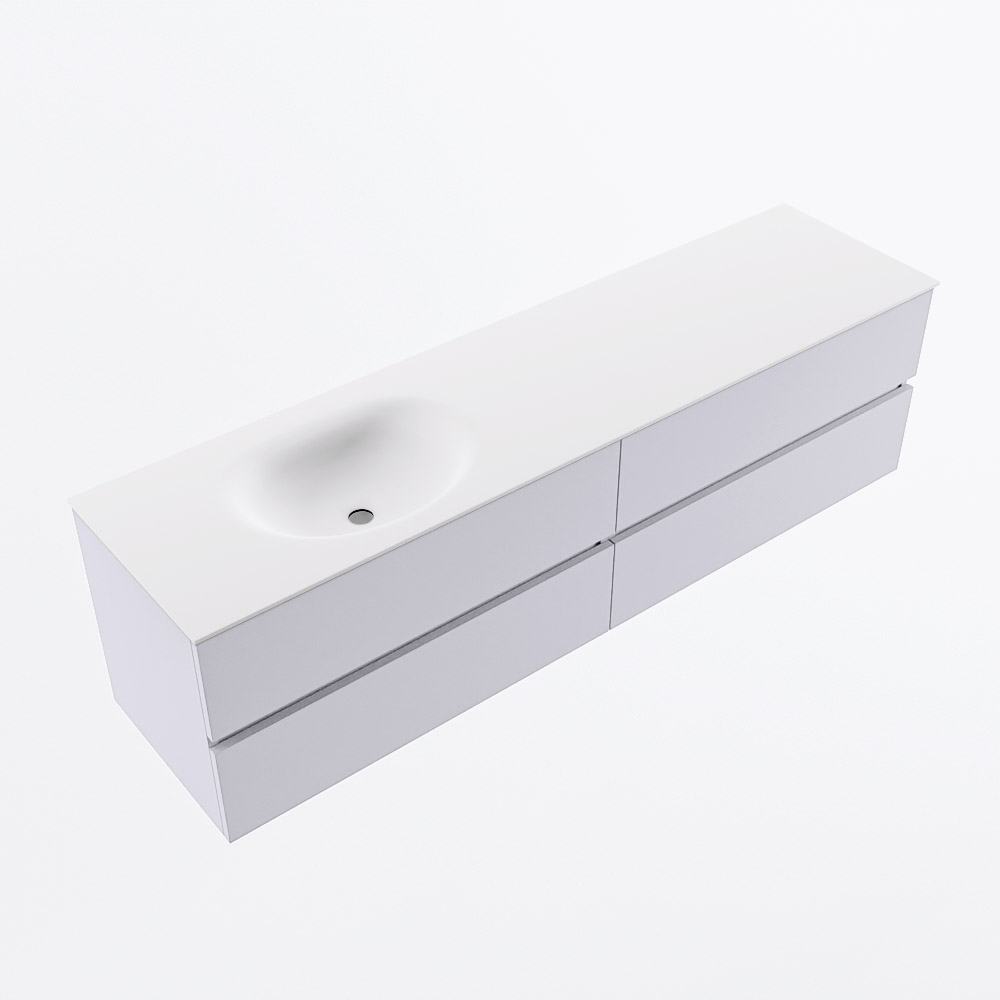 MONDIAZ VICA 180cm mueble de baño Cale 4 cajones. Lavabo MOON Izquierda 1 orificio, color Talc. 6 MONDIAZ VICA 180cm mueble de baño Cale 4 cajones. Lavabo MOON Izquierda 1 orificio, color Talc. - Imagen 6