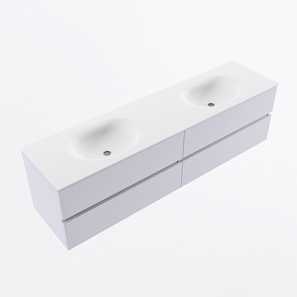 MONDIAZ VICA 180cm mueble de baño Cale 4 cajones. Lavabo MOON Doble 2 orificios, color Talc. 6 MONDIAZ VICA 180cm mueble de baño Cale 4 cajones. Lavabo MOON Doble 2 orificios, color Talc. - Imagen 6