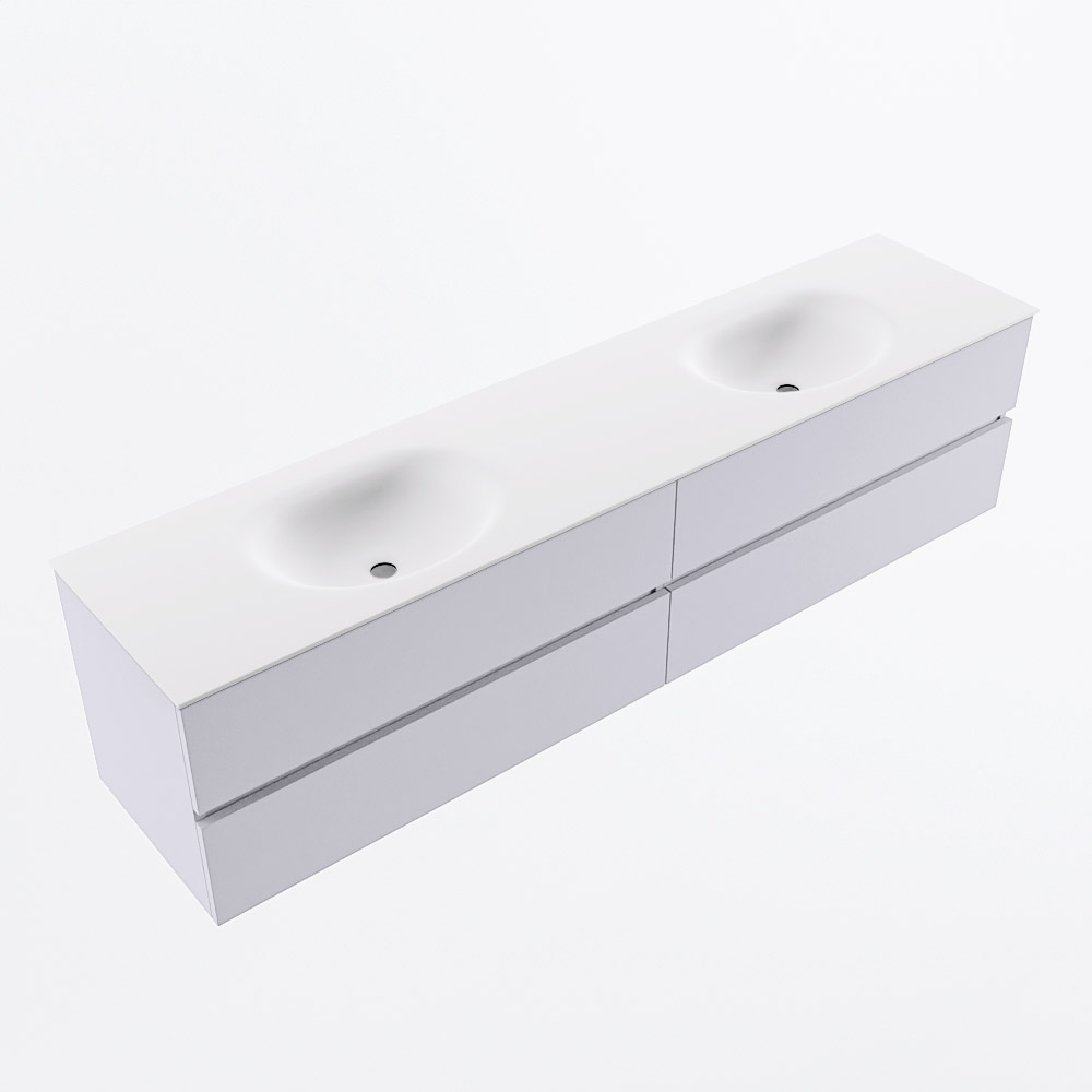 MONDIAZ VICA 200cm mueble de baño Cale 4 cajones. Lavabo MOON Doble 2 orificios, color Talc. 6 MONDIAZ VICA 200cm mueble de baño Cale 4 cajones. Lavabo MOON Doble 2 orificios, color Talc. - Imagen 6