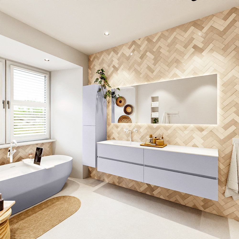 MONDIAZ VICA 180cm mueble de baño Cale 4 cajones. Lavabo MOON Izquierda 1 orificio, color Talc. 4 MONDIAZ VICA 180cm mueble de baño Cale 4 cajones. Lavabo MOON Izquierda 1 orificio, color Talc. - Imagen 4
