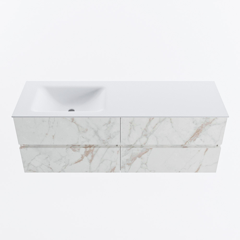 MONDIAZ VICA 140cm mueble de baño Carrara 4 cajones. Lavabo CLOUD Izquierda 1 orificio, color Talc. 5 MONDIAZ VICA 140cm mueble de baño Carrara 4 cajones. Lavabo CLOUD Izquierda 1 orificio, color Talc. - Imagen 5