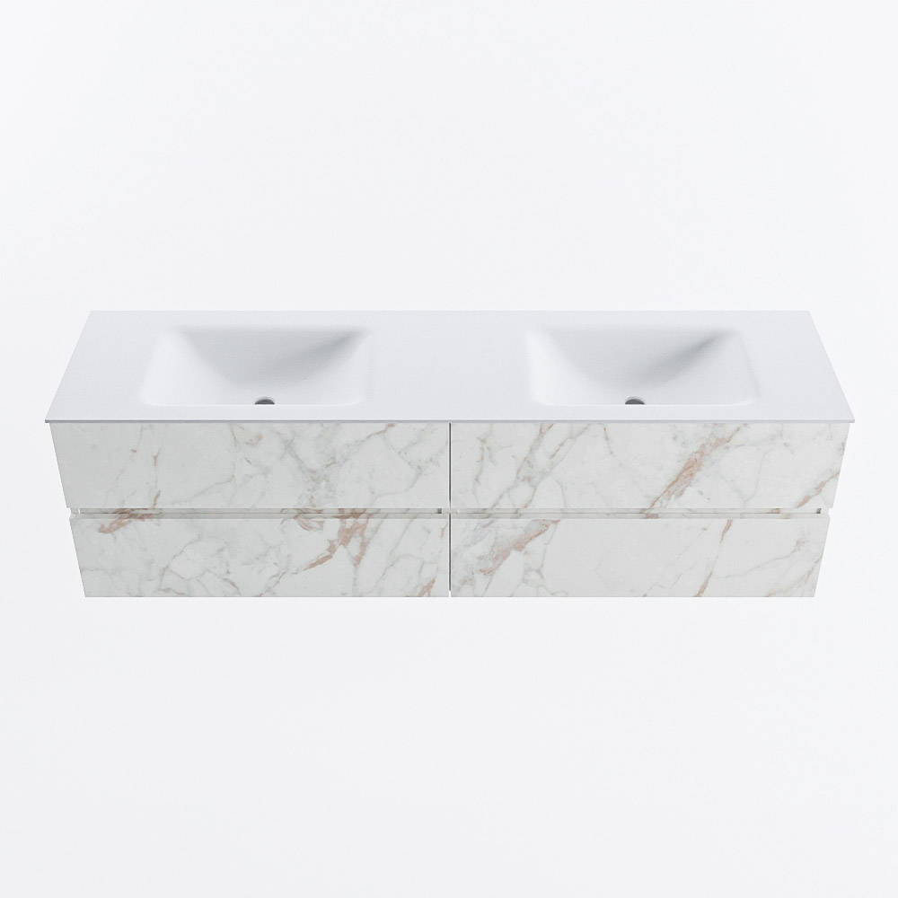 MONDIAZ VICA 170cm mueble de baño Carrara 4 cajones. Lavabo CLOUD Doble 2 orificios, color Talc. 5 MONDIAZ VICA 170cm mueble de baño Carrara 4 cajones. Lavabo CLOUD Doble 2 orificios, color Talc. - Imagen 5
