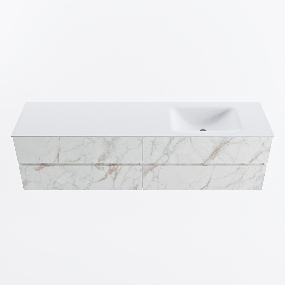 MONDIAZ VICA 180cm mueble de baño Carrara 4 cajones. Lavabo CLOUD Derecho 1 orificio, color Talc. 5 MONDIAZ VICA 180cm mueble de baño Carrara 4 cajones. Lavabo CLOUD Derecho 1 orificio, color Talc. - Imagen 5