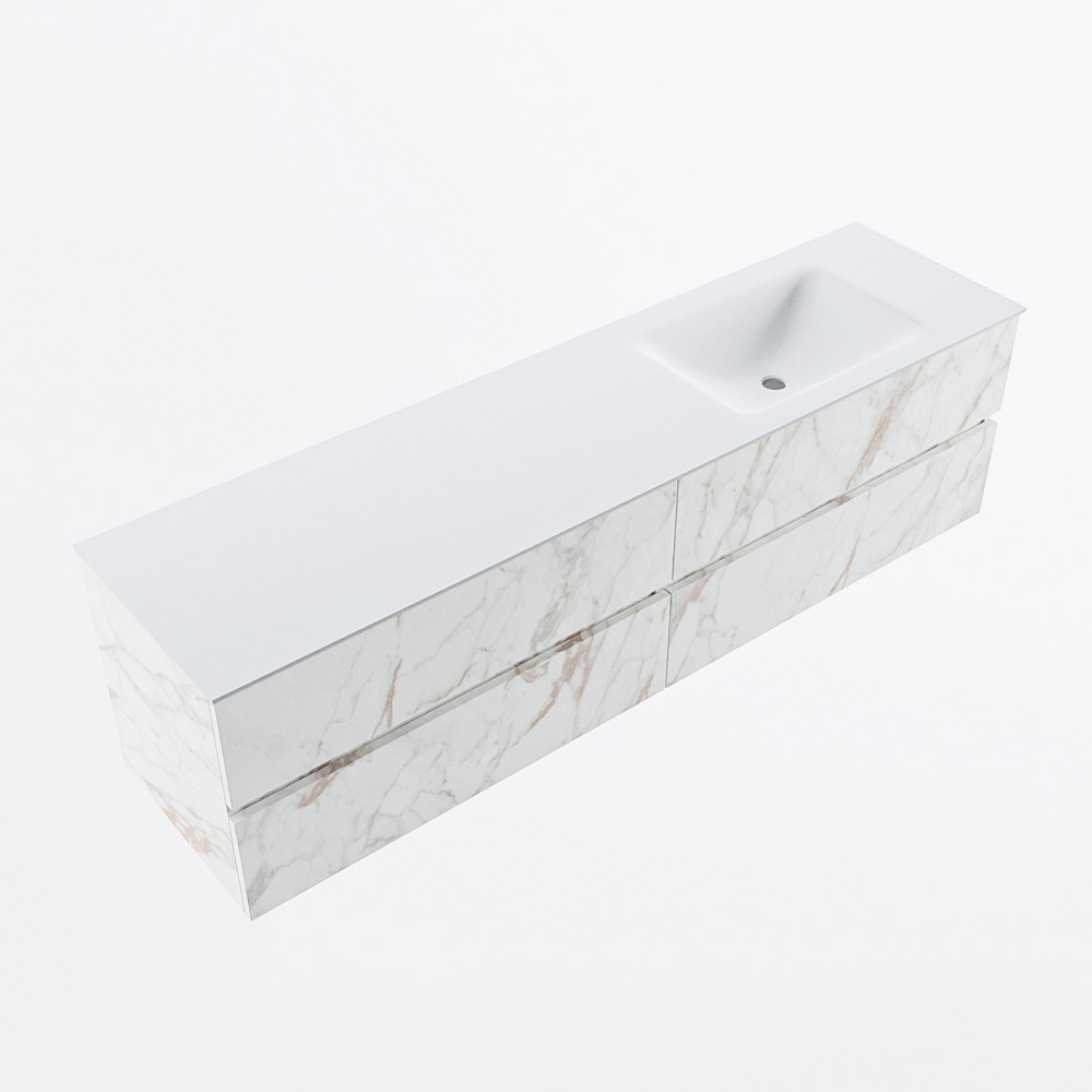 MONDIAZ VICA 180cm mueble de baño Carrara 4 cajones. Lavabo CLOUD Derecho 1 orificio, color Talc. 6 MONDIAZ VICA 180cm mueble de baño Carrara 4 cajones. Lavabo CLOUD Derecho 1 orificio, color Talc. - Imagen 6