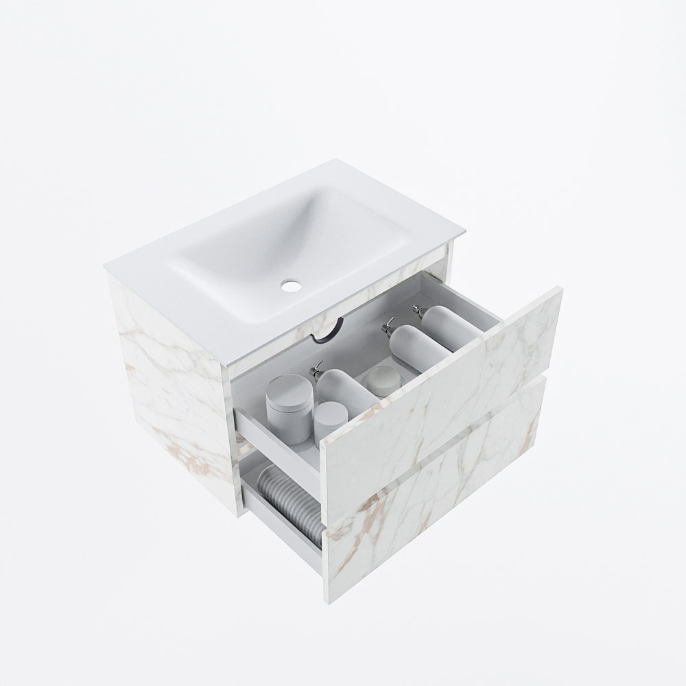 MONDIAZ VICA 70cm mueble de baño Carrara 2 cajones. Lavabo CLOUD Centro sin orificio, color Talc. 7 MONDIAZ VICA 70cm mueble de baño Carrara 2 cajones. Lavabo CLOUD Centro sin orificio, color Talc. - Imagen 7