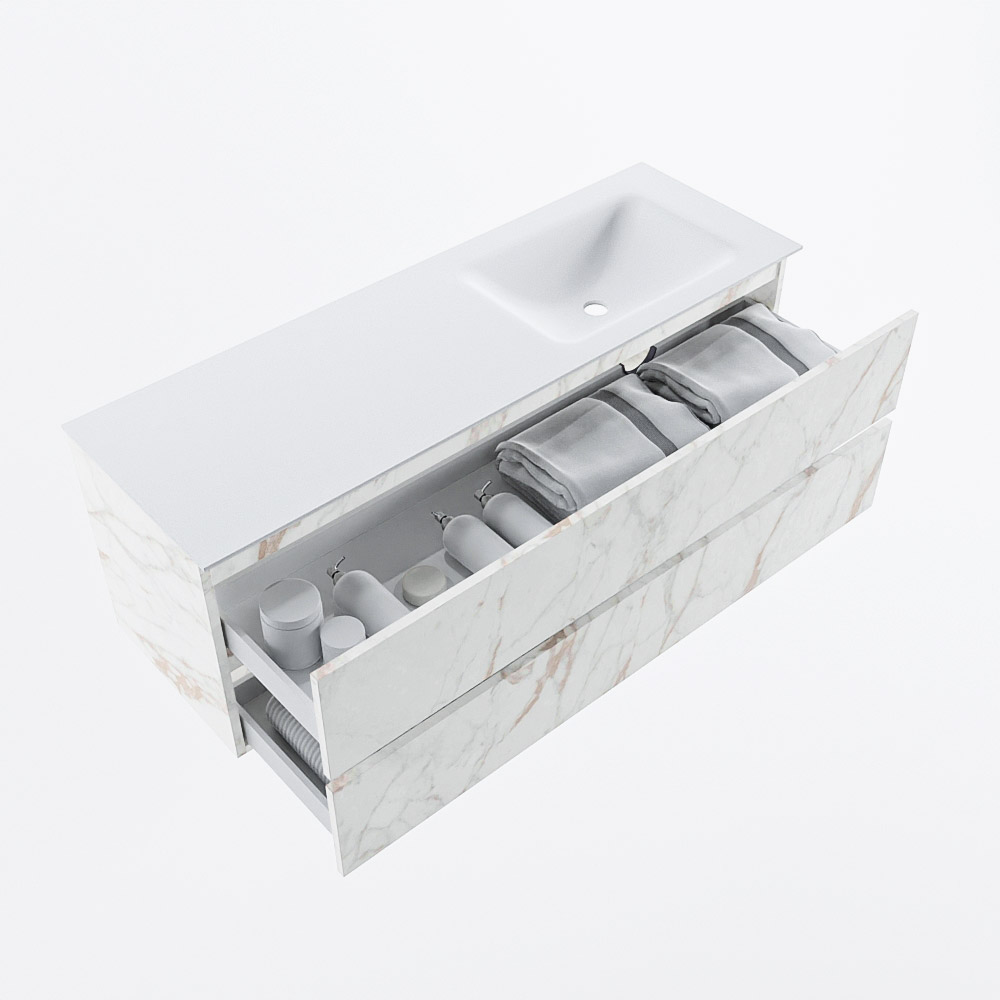 MONDIAZ VICA 140cm mueble de baño Carrara 2 cajones. Lavabo CLOUD Derecho 1 orificio, color Talc. 7 MONDIAZ VICA 140cm mueble de baño Carrara 2 cajones. Lavabo CLOUD Derecho 1 orificio, color Talc. - Imagen 7