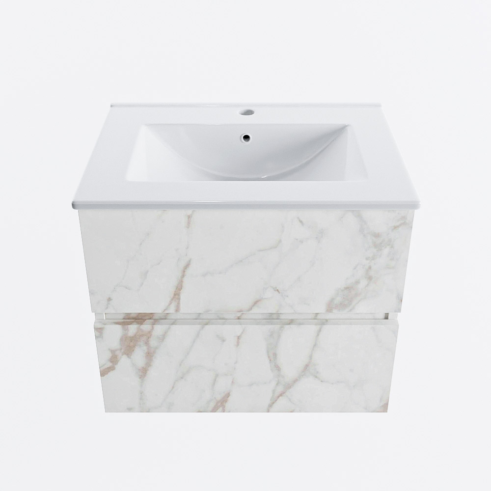 MONDIAZ VICA 60cm mueble de baño Carrara 2 cajones. Lavabo DENIA Centro 1 orificio, color Blanco brillo. 5 MONDIAZ VICA 60cm mueble de baño Carrara 2 cajones. Lavabo DENIA Centro 1 orificio, color Blanco brillo. - Imagen 5