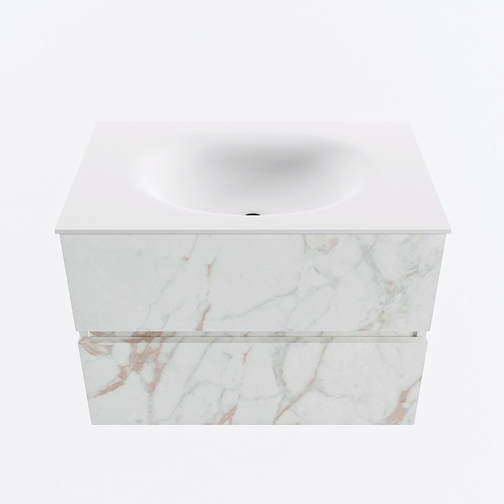 MONDIAZ VICA 70cm mueble de baño Carrara 2 cajones. Lavabo MOON Centro 1 orificio, color Talc. 5 MONDIAZ VICA 70cm mueble de baño Carrara 2 cajones. Lavabo MOON Centro 1 orificio, color Talc. - Imagen 5