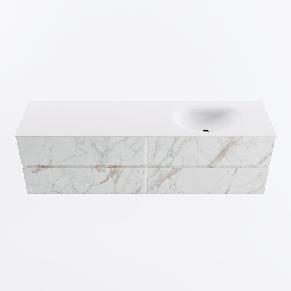 MONDIAZ VICA 170cm mueble de baño Carrara 4 cajones. Lavabo MOON Derecho 1 orificio, color Talc. 5 MONDIAZ VICA 170cm mueble de baño Carrara 4 cajones. Lavabo MOON Derecho 1 orificio, color Talc. - Imagen 5