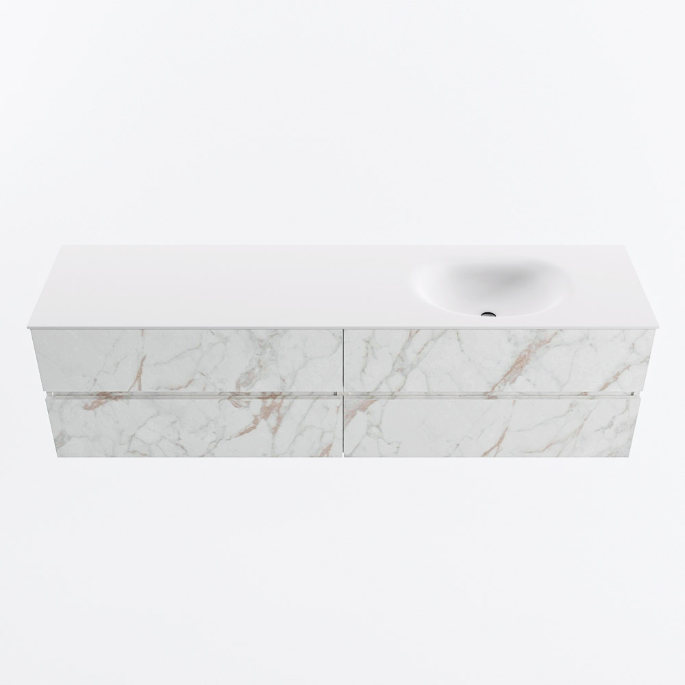 MONDIAZ VICA 180cm mueble de baño Carrara 4 cajones. Lavabo MOON Derecho sin orificio, color Talc. 5 MONDIAZ VICA 180cm mueble de baño Carrara 4 cajones. Lavabo MOON Derecho sin orificio, color Talc. - Imagen 5