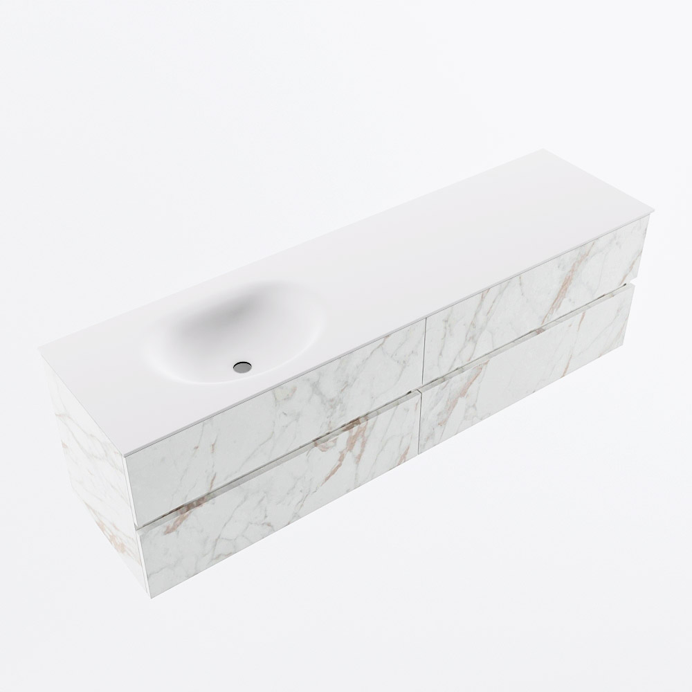 MONDIAZ VICA 170cm mueble de baño Carrara 4 cajones. Lavabo MOON Izquierda 1 orificio, color Talc. 6 MONDIAZ VICA 170cm mueble de baño Carrara 4 cajones. Lavabo MOON Izquierda 1 orificio, color Talc. - Imagen 6