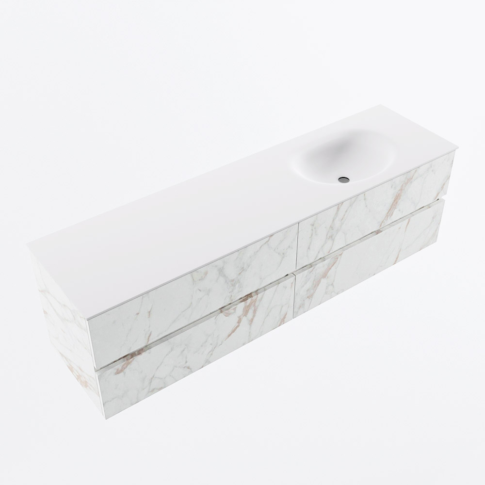 MONDIAZ VICA 170cm mueble de baño Carrara 4 cajones. Lavabo MOON Derecho 1 orificio, color Talc. 6 MONDIAZ VICA 170cm mueble de baño Carrara 4 cajones. Lavabo MOON Derecho 1 orificio, color Talc. - Imagen 6