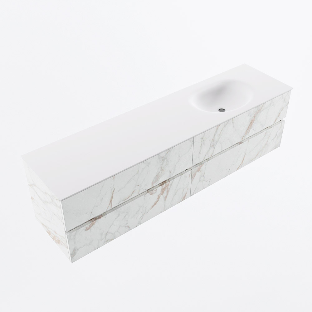 MONDIAZ VICA 180cm mueble de baño Carrara 4 cajones. Lavabo MOON Derecho sin orificio, color Talc. 6 MONDIAZ VICA 180cm mueble de baño Carrara 4 cajones. Lavabo MOON Derecho sin orificio, color Talc. - Imagen 6