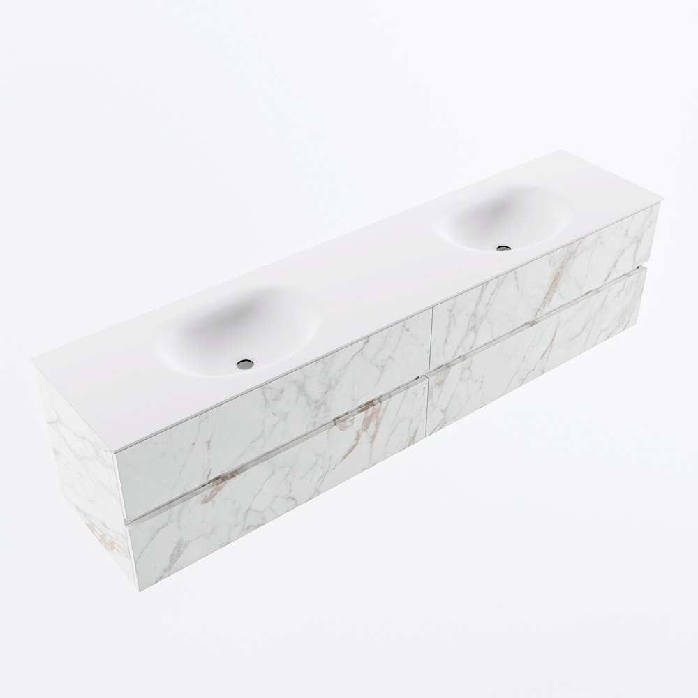 MONDIAZ VICA 200cm mueble de baño Carrara 4 cajones. Lavabo MOON Doble 2 orificios, color Talc. 6 MONDIAZ VICA 200cm mueble de baño Carrara 4 cajones. Lavabo MOON Doble 2 orificios, color Talc. - Imagen 6