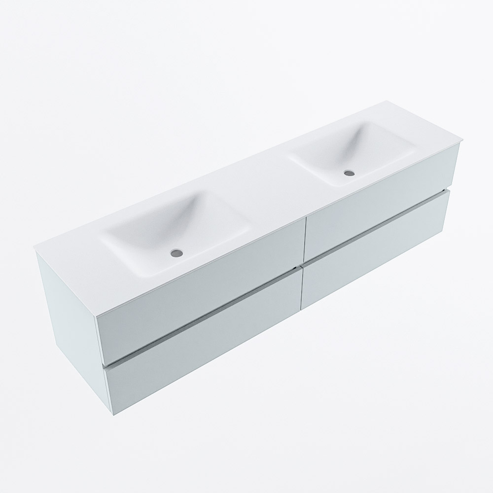 MONDIAZ VICA 180cm mueble de baño Clay 4 cajones. Lavabo CLOUD Doble 2 orificios, color Talc. 6 MONDIAZ VICA 180cm mueble de baño Clay 4 cajones. Lavabo CLOUD Doble 2 orificios, color Talc. - Imagen 6