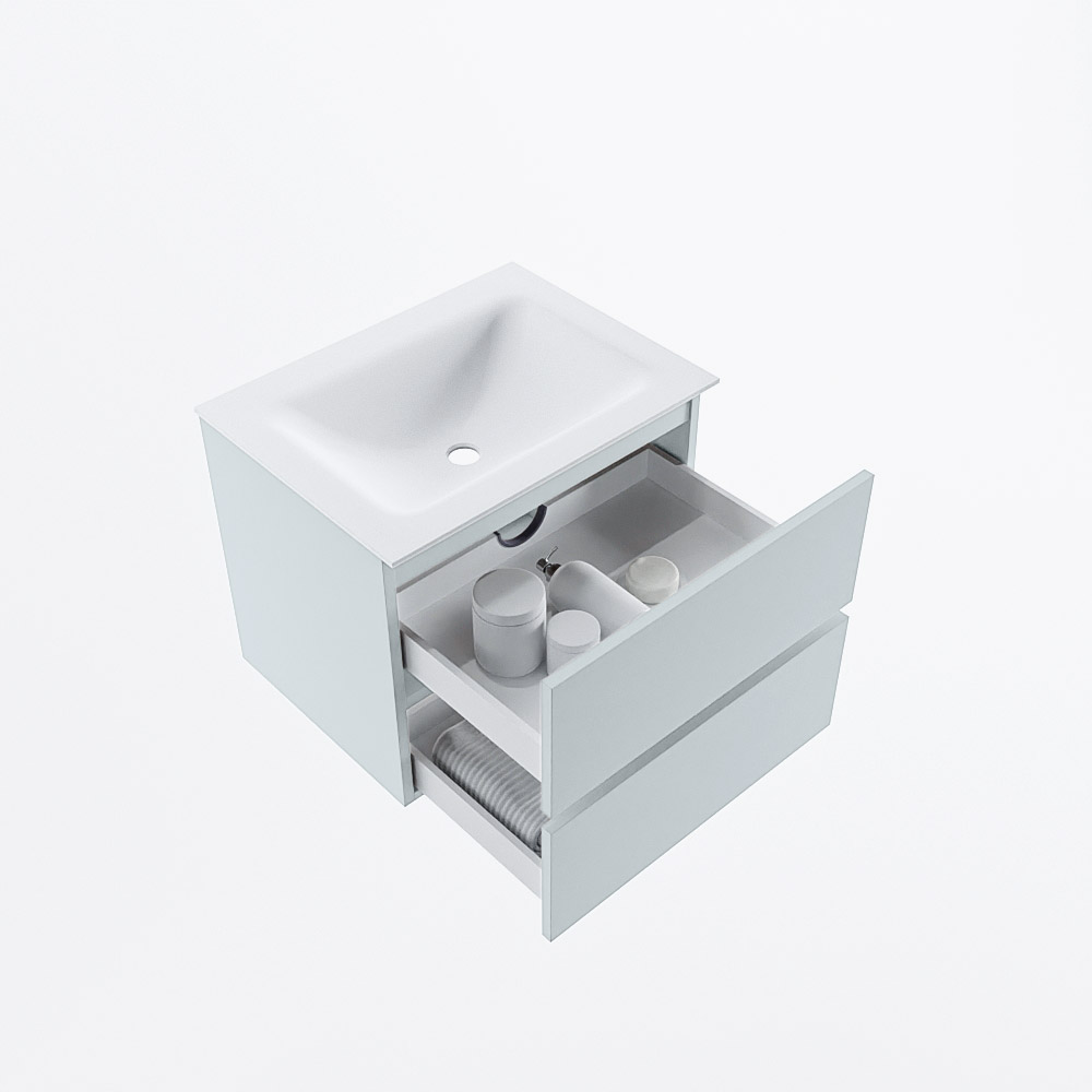 MONDIAZ VICA 60cm mueble de baño Clay 2 cajones. Lavabo CLOUD Centro 1 orificio, color Talc. 7 MONDIAZ VICA 60cm mueble de baño Clay 2 cajones. Lavabo CLOUD Centro 1 orificio, color Talc. - Imagen 7