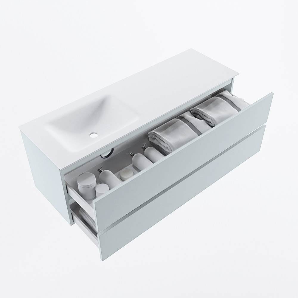 MONDIAZ VICA 140cm mueble de baño Clay 2 cajones. Lavabo CLOUD Izquierda sin orificio, color Talc. 7 MONDIAZ VICA 140cm mueble de baño Clay 2 cajones. Lavabo CLOUD Izquierda sin orificio, color Talc. - Imagen 7
