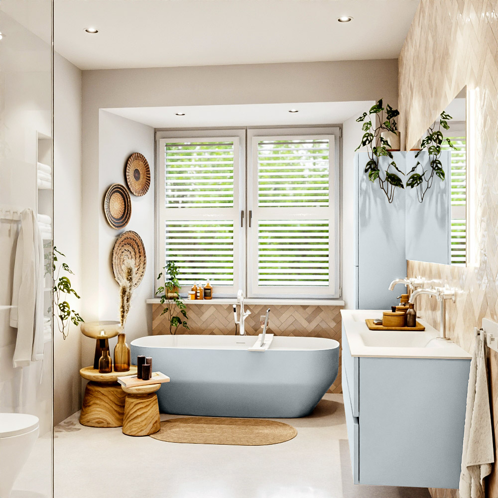 MONDIAZ VICA 180cm mueble de baño Clay 4 cajones. Lavabo CLOUD Doble 2 orificios, color Talc. 3 MONDIAZ VICA 180cm mueble de baño Clay 4 cajones. Lavabo CLOUD Doble 2 orificios, color Talc. - Imagen 3