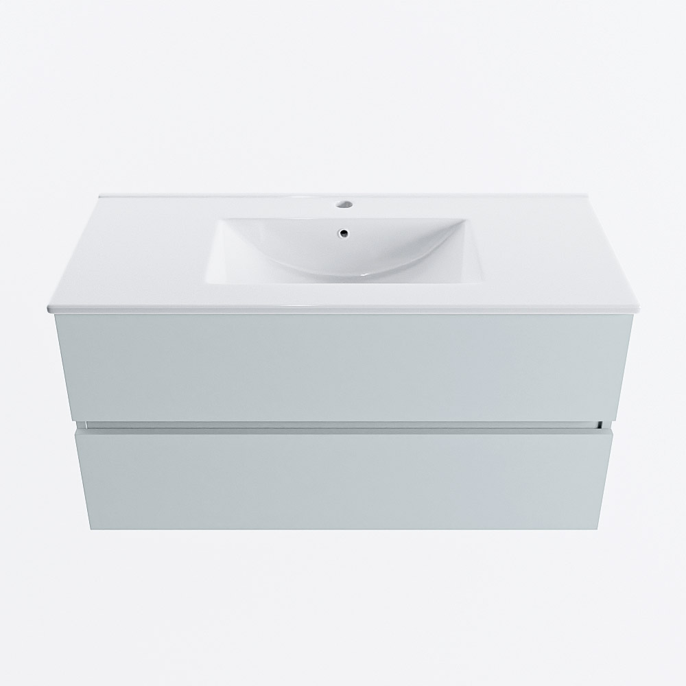 MONDIAZ VICA 100cm mueble de baño Clay 2 cajones. Lavabo DENIA Centro 1 orificio, color Blanco brillo. 5 MONDIAZ VICA 100cm mueble de baño Clay 2 cajones. Lavabo DENIA Centro 1 orificio, color Blanco brillo. - Imagen 5