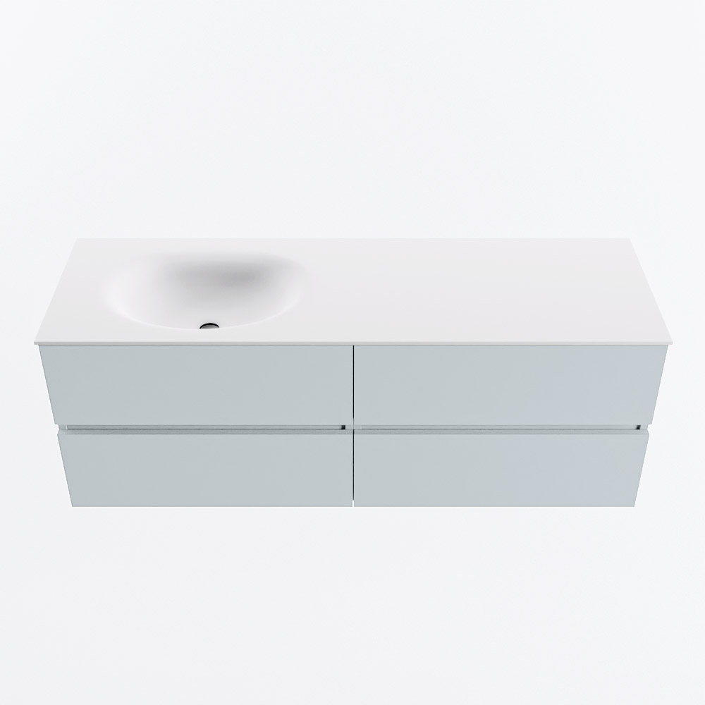 MONDIAZ VICA 140cm mueble de baño Clay 4 cajones. Lavabo MOON Izquierda 1 orificio, color Talc. 5 MONDIAZ VICA 140cm mueble de baño Clay 4 cajones. Lavabo MOON Izquierda 1 orificio, color Talc. - Imagen 5