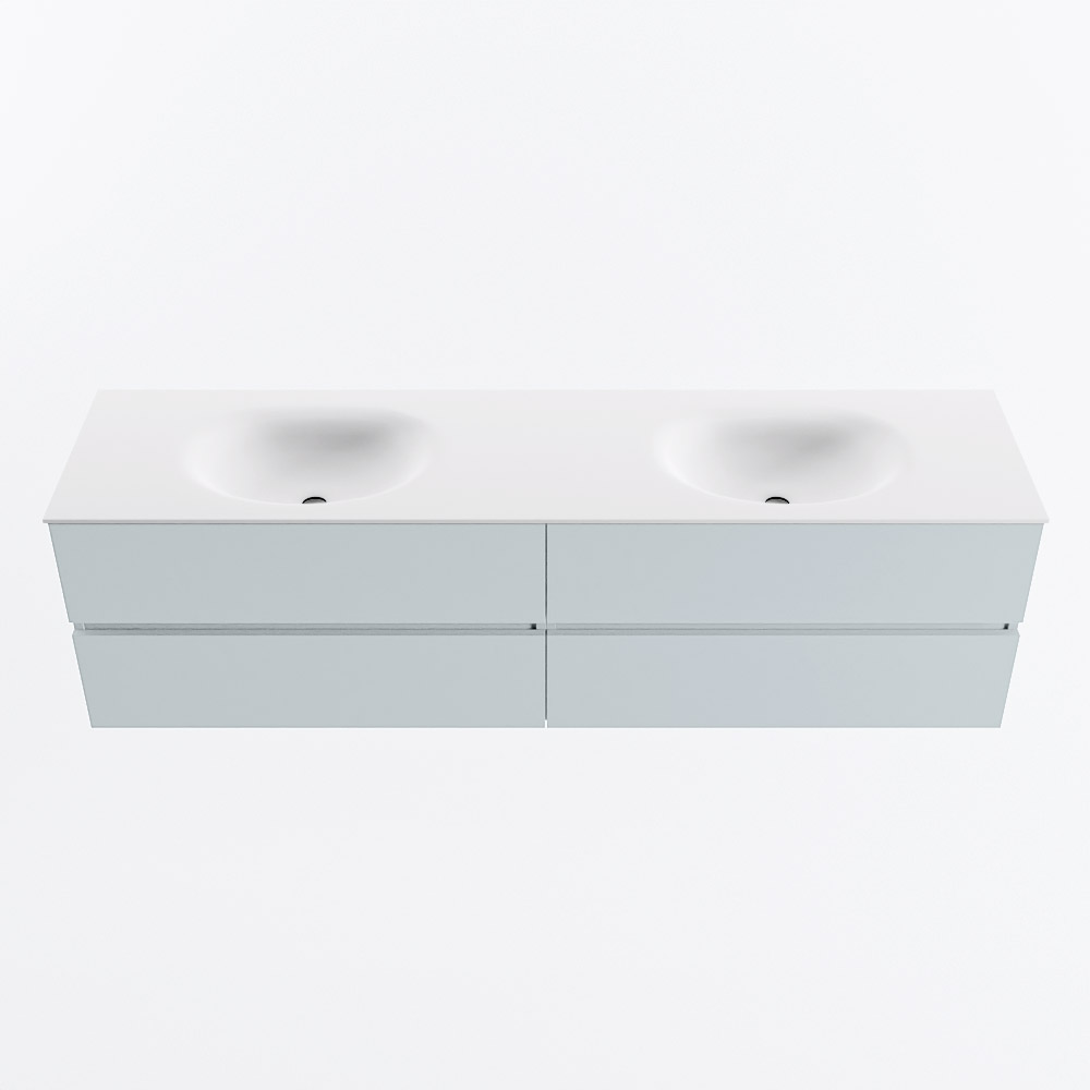 MONDIAZ VICA 180cm mueble de baño Clay 4 cajones. Lavabo MOON Doble sin orificio, color Talc. 5 MONDIAZ VICA 180cm mueble de baño Clay 4 cajones. Lavabo MOON Doble sin orificio, color Talc. - Imagen 5