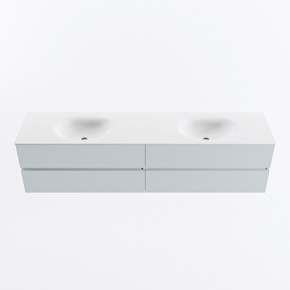MONDIAZ VICA 200cm mueble de baño Clay 4 cajones. Lavabo MOON Doble 2 orificios, color Talc. 5 MONDIAZ VICA 200cm mueble de baño Clay 4 cajones. Lavabo MOON Doble 2 orificios, color Talc. - Imagen 5