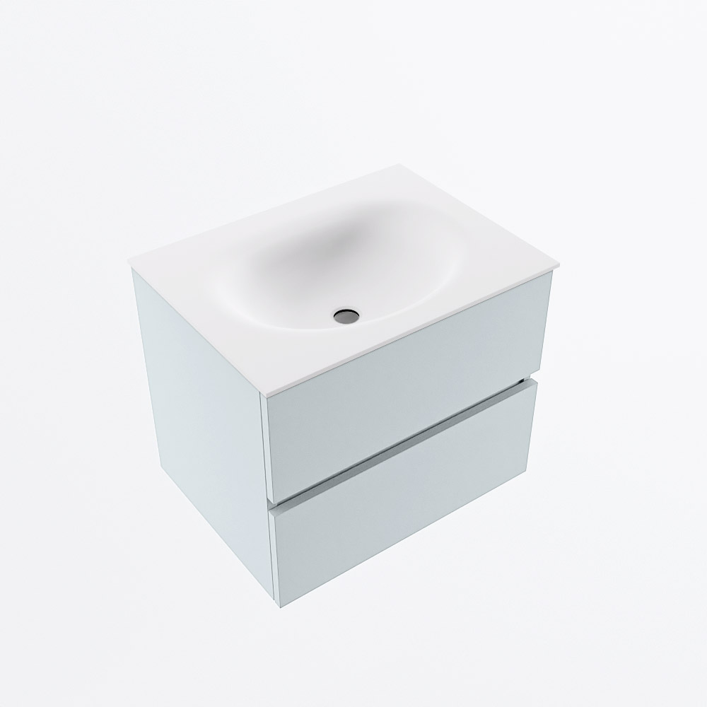 MONDIAZ VICA 60cm mueble de baño Clay 2 cajones. Lavabo MOON Centro 1 orificio, color Talc. 6 MONDIAZ VICA 60cm mueble de baño Clay 2 cajones. Lavabo MOON Centro 1 orificio, color Talc. - Imagen 6