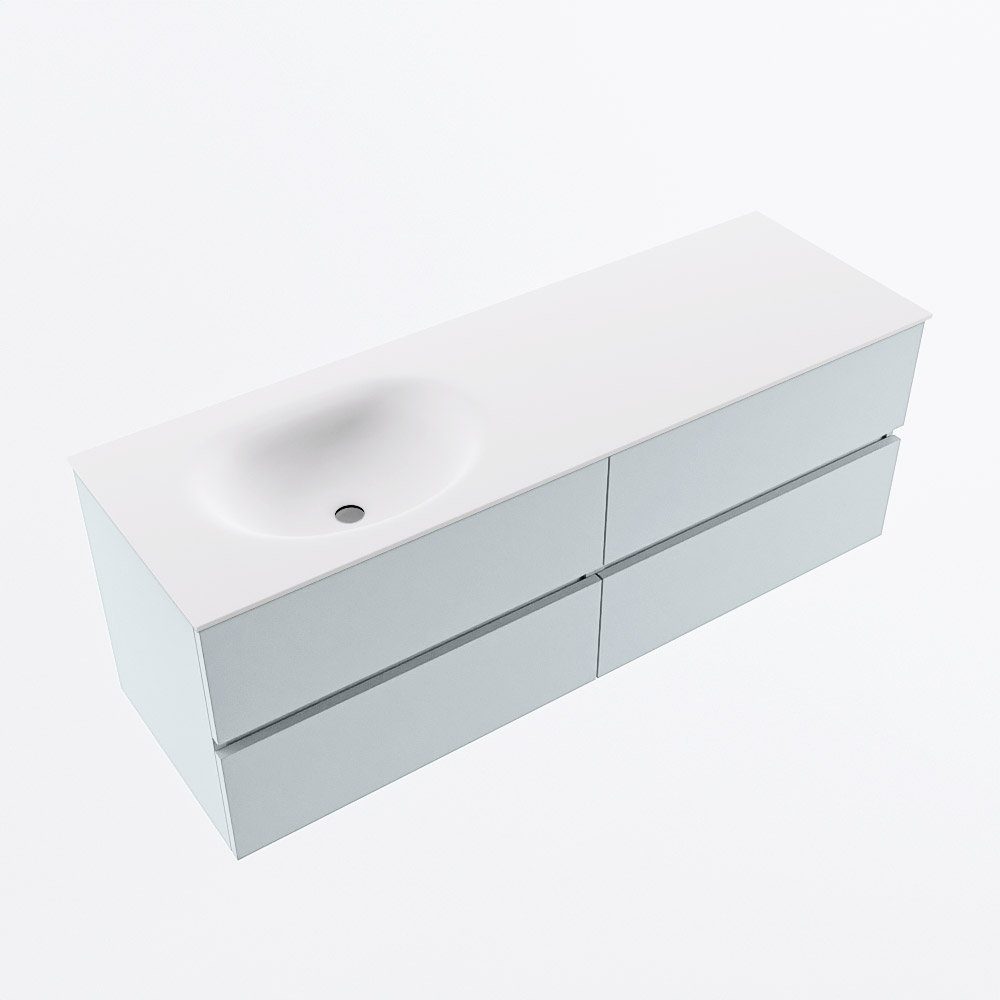 MONDIAZ VICA 140cm mueble de baño Clay 4 cajones. Lavabo MOON Izquierda 1 orificio, color Talc. 6 MONDIAZ VICA 140cm mueble de baño Clay 4 cajones. Lavabo MOON Izquierda 1 orificio, color Talc. - Imagen 6
