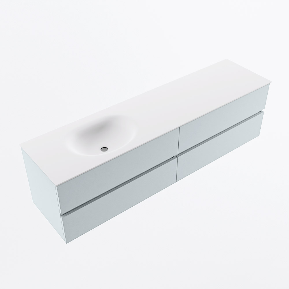 MONDIAZ VICA 180cm mueble de baño Clay 4 cajones. Lavabo MOON Izquierda 1 orificio, color Talc. 6 MONDIAZ VICA 180cm mueble de baño Clay 4 cajones. Lavabo MOON Izquierda 1 orificio, color Talc. - Imagen 6