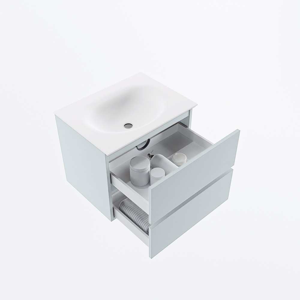 MONDIAZ VICA 60cm mueble de baño Clay 2 cajones. Lavabo MOON Centro 1 orificio, color Talc. 7 MONDIAZ VICA 60cm mueble de baño Clay 2 cajones. Lavabo MOON Centro 1 orificio, color Talc. - Imagen 7
