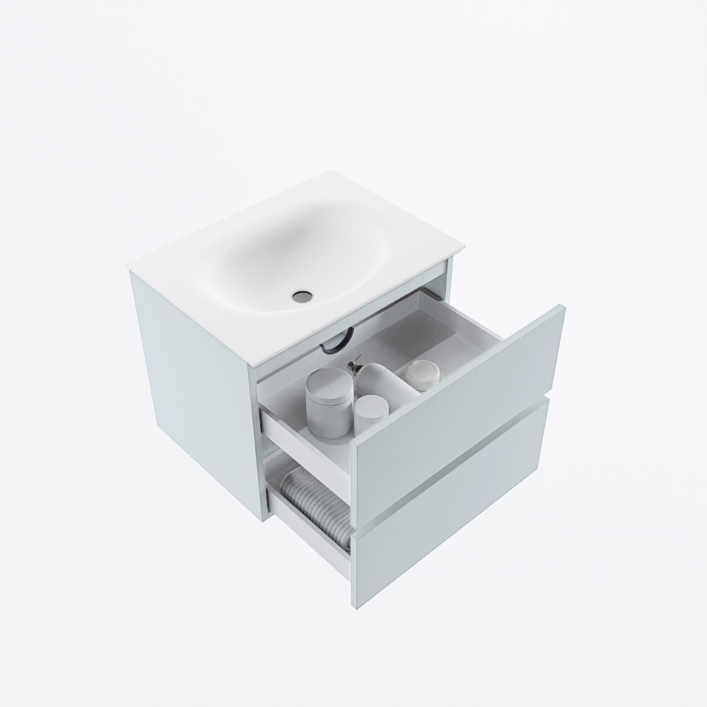 MONDIAZ VICA 60cm mueble de baño Clay 2 cajones. Lavabo MOON Centro sin orificio, color Talc. 7 MONDIAZ VICA 60cm mueble de baño Clay 2 cajones. Lavabo MOON Centro sin orificio, color Talc. - Imagen 7