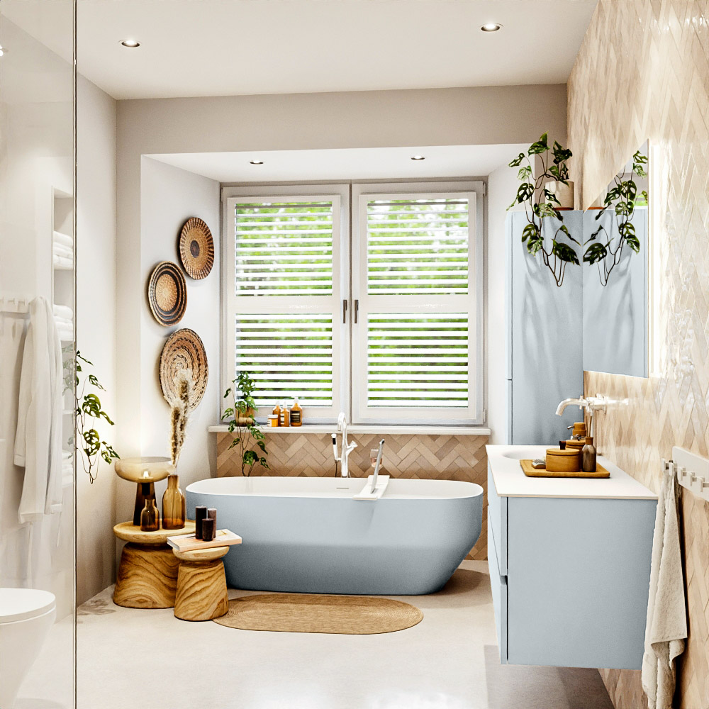 MONDIAZ VICA 140cm mueble de baño Clay 4 cajones. Lavabo MOON Izquierda 1 orificio, color Talc. 3 MONDIAZ VICA 140cm mueble de baño Clay 4 cajones. Lavabo MOON Izquierda 1 orificio, color Talc. - Imagen 3