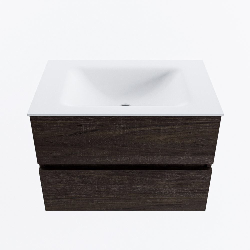 MONDIAZ VICA 70cm mueble de baño Dark Brown 2 cajones. Lavabo CLOUD Centro sin orificio, color Talc. 5 MONDIAZ VICA 70cm mueble de baño Dark Brown 2 cajones. Lavabo CLOUD Centro sin orificio, color Talc. - Imagen 5