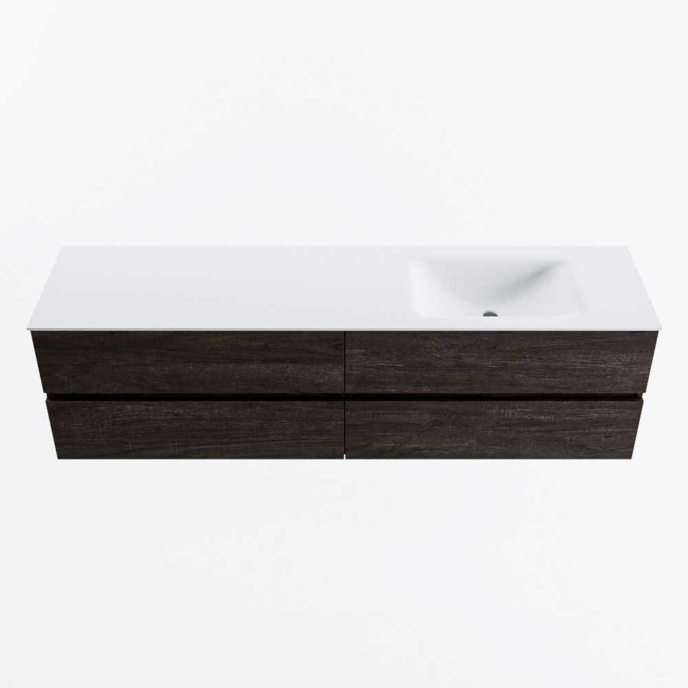 MONDIAZ VICA 180cm mueble de baño Dark Brown 4 cajones. Lavabo CLOUD Derecho 1 orificio, color Talc. 5 MONDIAZ VICA 180cm mueble de baño Dark Brown 4 cajones. Lavabo CLOUD Derecho 1 orificio, color Talc. - Imagen 5