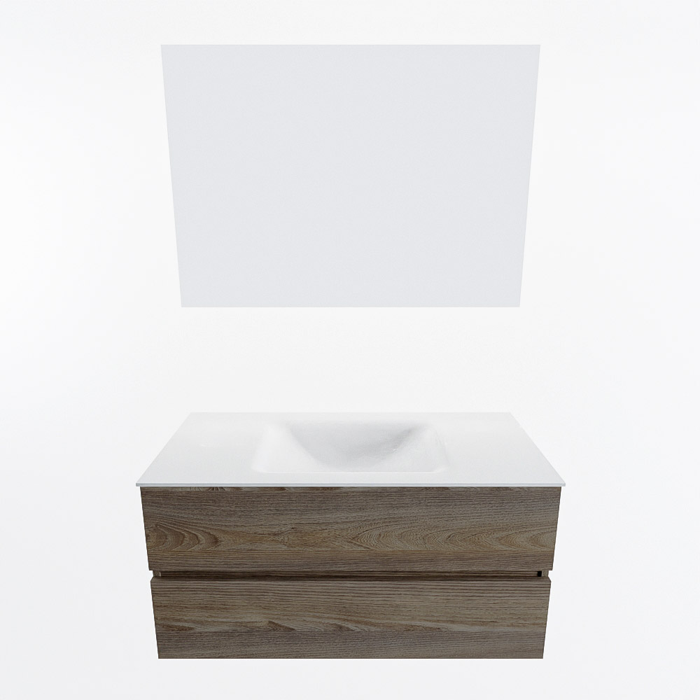 MONDIAZ VICA 100cm mueble de baño Dark Brown Grey 2 cajones. Lavabo CLOUD Centro 1 orificio color Talc con espejo LED. 5 MONDIAZ VICA 100cm mueble de baño Dark Brown Grey 2 cajones. Lavabo CLOUD Centro 1 orificio color Talc con espejo LED. - Imagen 5