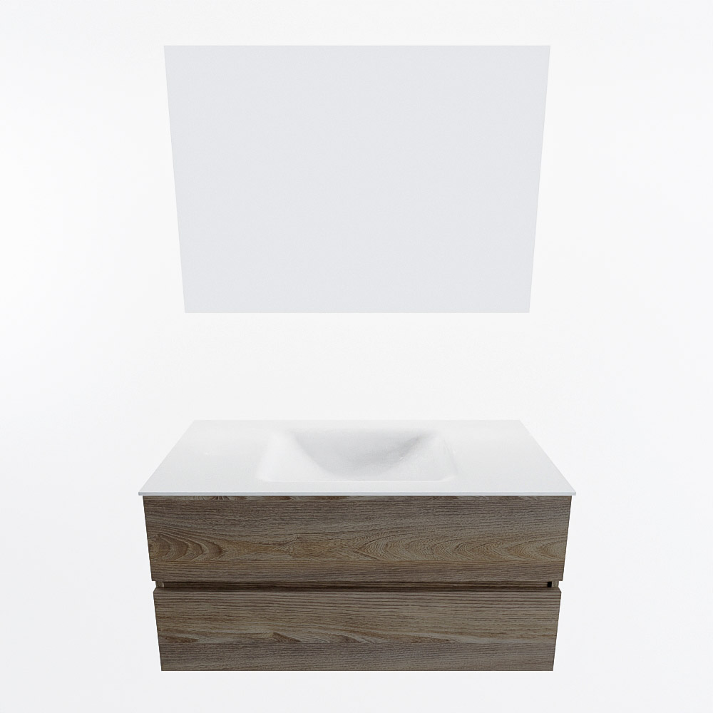MONDIAZ VICA 100cm mueble de baño Dark Brown Grey 2 cajones. Lavabo CLOUD Centro sin orificio color Talc con espejo LED. 5 MONDIAZ VICA 100cm mueble de baño Dark Brown Grey 2 cajones. Lavabo CLOUD Centro sin orificio color Talc con espejo LED. - Imagen 5