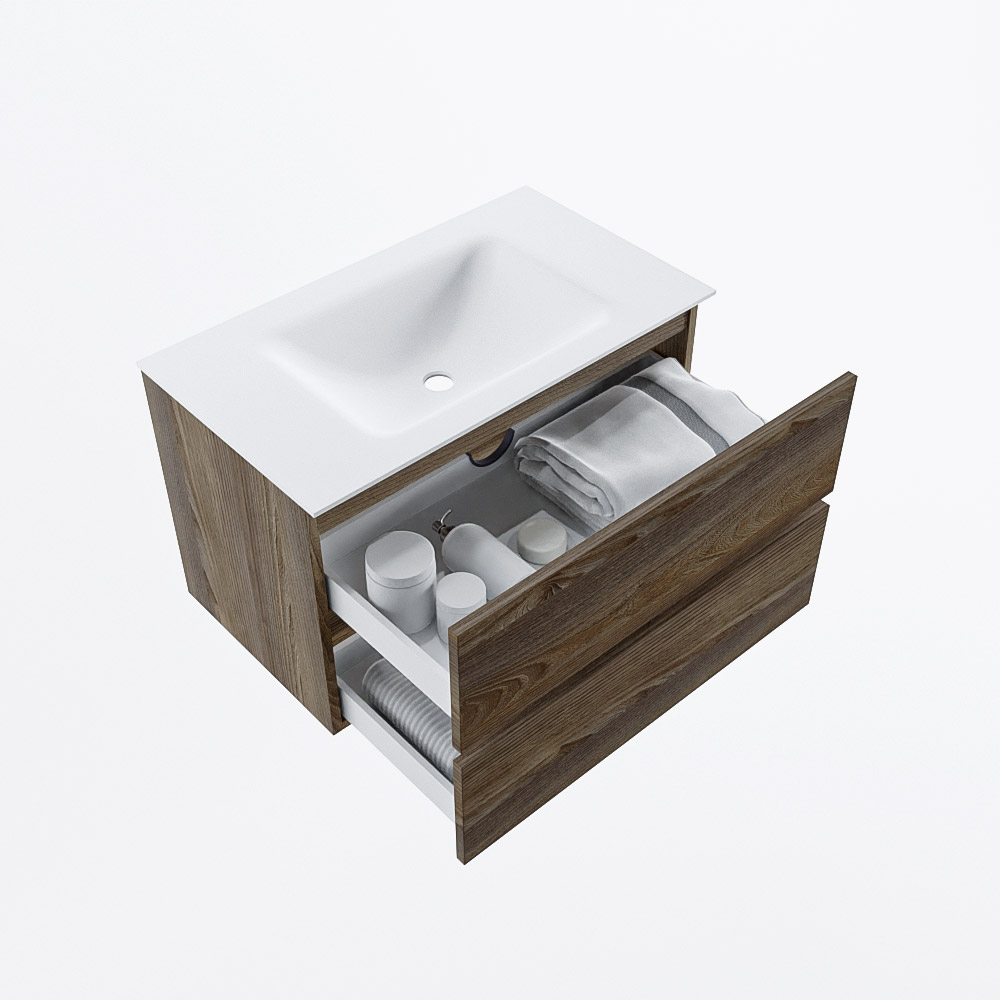 MONDIAZ VICA 80cm mueble de baño Dark Brown Grey 2 cajones. Lavabo CLOUD Centro sin orificio, color Talc. 7 MONDIAZ VICA 80cm mueble de baño Dark Brown Grey 2 cajones. Lavabo CLOUD Centro sin orificio, color Talc. - Imagen 7