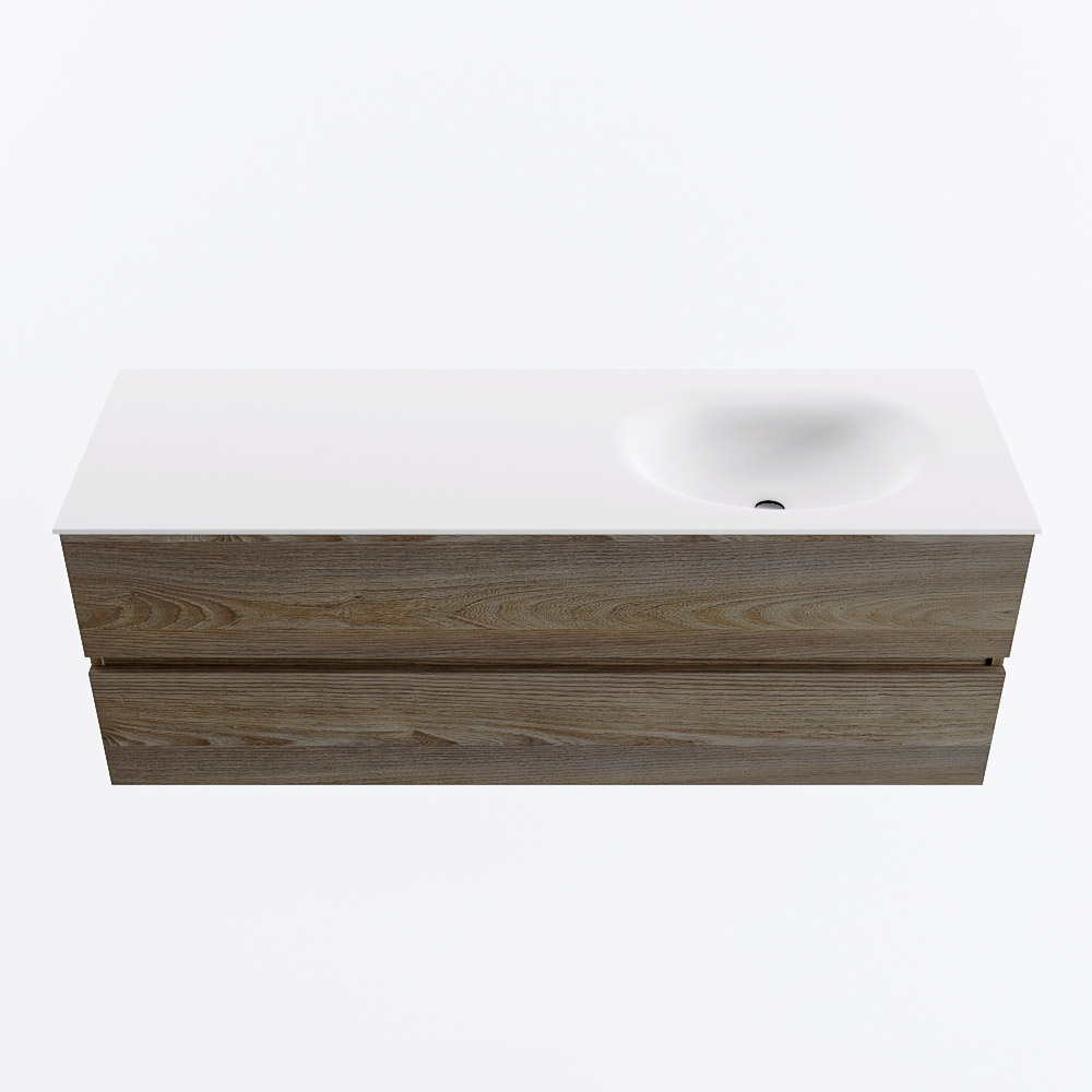 MONDIAZ VICA 140cm mueble de baño Dark Brown Grey 2 cajones. Lavabo MOON Derecho 1 orificio, color Talc. 5 MONDIAZ VICA 140cm mueble de baño Dark Brown Grey 2 cajones. Lavabo MOON Derecho 1 orificio, color Talc. - Imagen 5