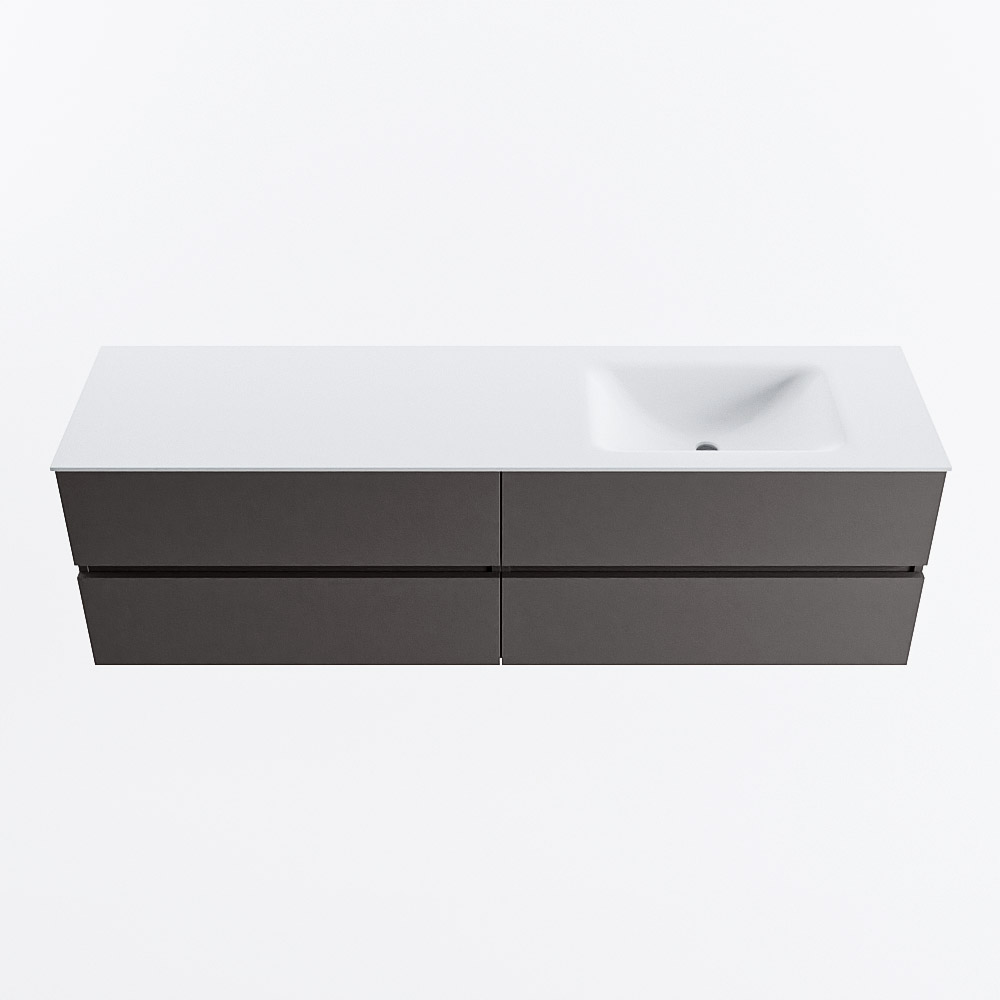 MONDIAZ VICA 170cm mueble de baño Dark Grey 4 cajones. Lavabo CLOUD Derecho 1 orificio, color Talc. 5 MONDIAZ VICA 170cm mueble de baño Dark Grey 4 cajones. Lavabo CLOUD Derecho 1 orificio, color Talc. - Imagen 5
